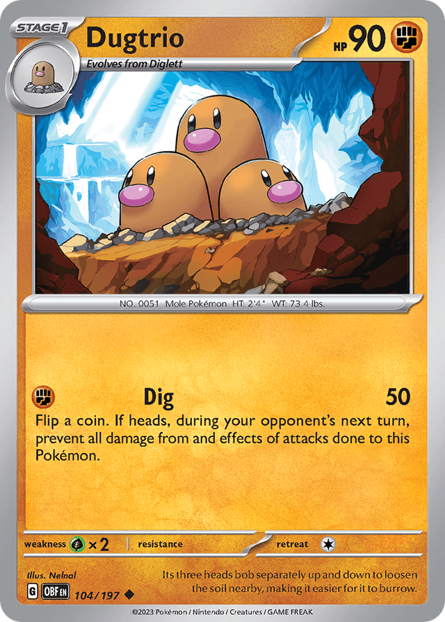 Carta Dugtrio 104/197 do set Obsidian Flames — Pokémon TCG | Bynx