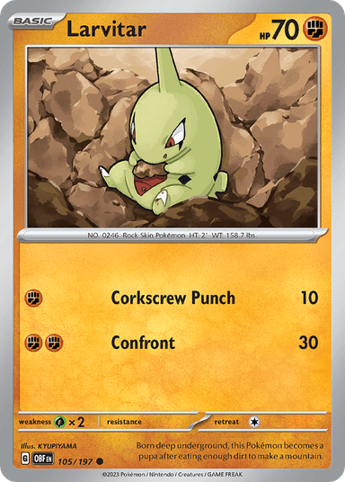 Carta Larvitar 105/197 do set Obsidian Flames — Pokémon TCG | Bynx