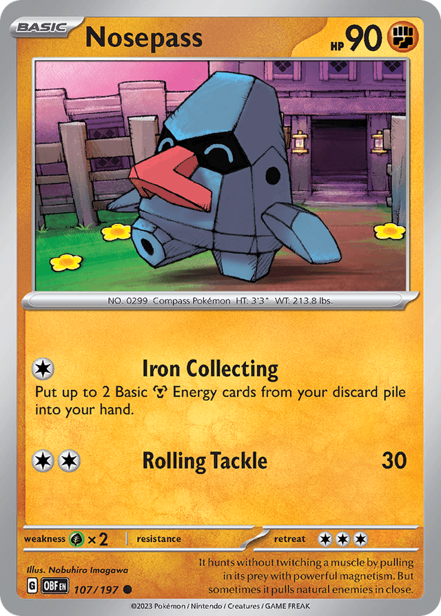 Carta Nosepass 107/197 do set Obsidian Flames — Pokémon TCG | Bynx