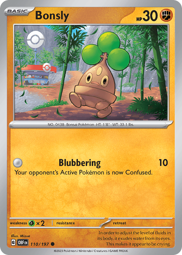 Carta Bonsly 110/197 do set Obsidian Flames — Pokémon TCG | Bynx