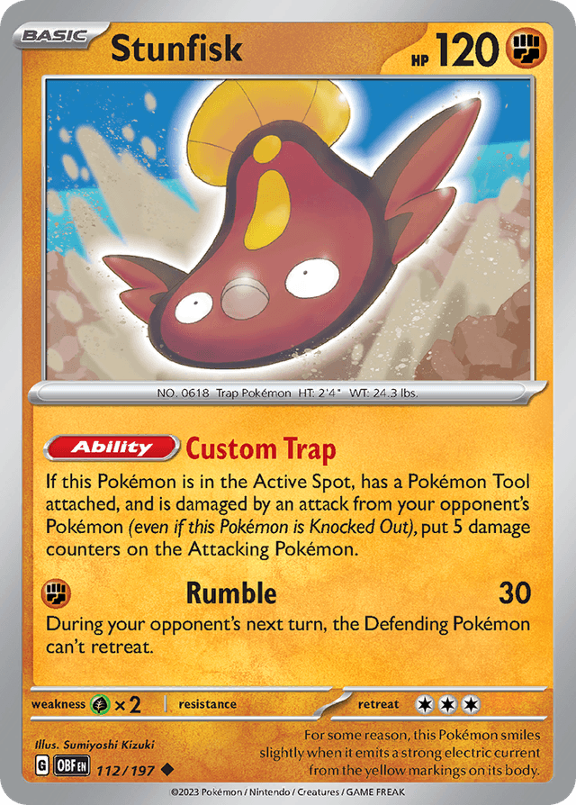 Carta Stunfisk 112/197 do set Obsidian Flames — Pokémon TCG | Bynx