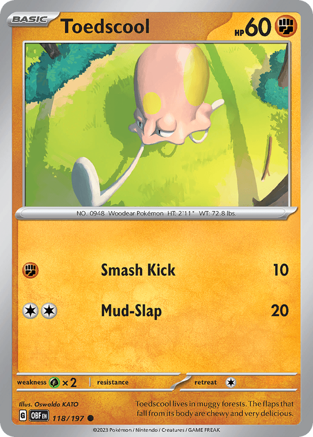 Carta Toedscool 118/197 do set Obsidian Flames — Pokémon TCG | Bynx