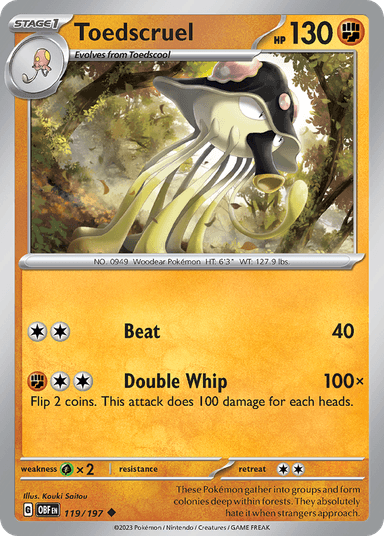 Carta Toedscruel 119/197 do set Obsidian Flames — Pokémon TCG | Bynx