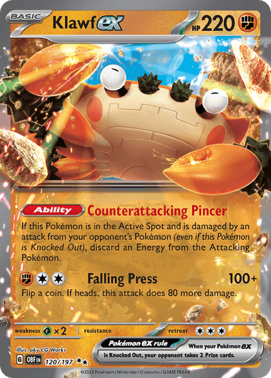 Carta Klawf ex 120/197 do set Obsidian Flames — Pokémon TCG | Bynx