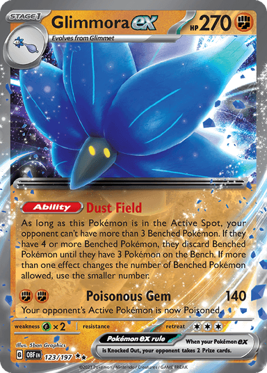 Carta Glimmora ex 123/197 do set Obsidian Flames — Pokémon TCG | Bynx
