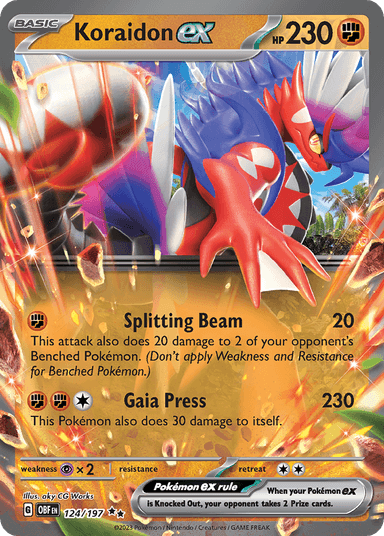 Carta Koraidon ex 124/197 do set Obsidian Flames — Pokémon TCG | Bynx