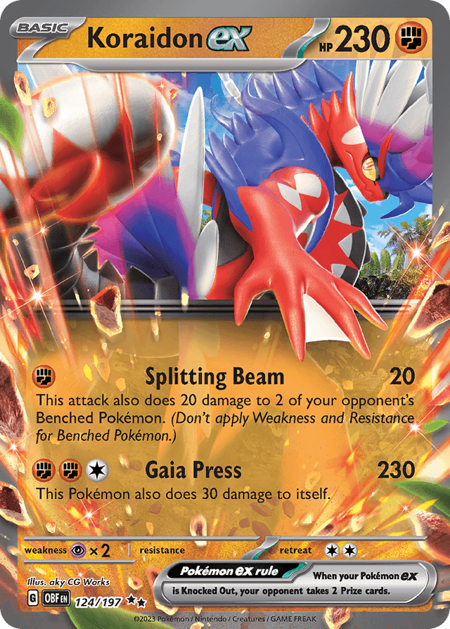 Carta Koraidon ex 124/197 do set Obsidian Flames — Pokémon TCG | Bynx