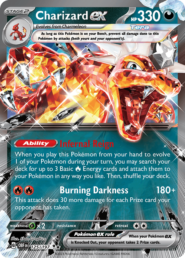 Carta Charizard ex 125/197 do set Obsidian Flames — Pokémon TCG | Bynx