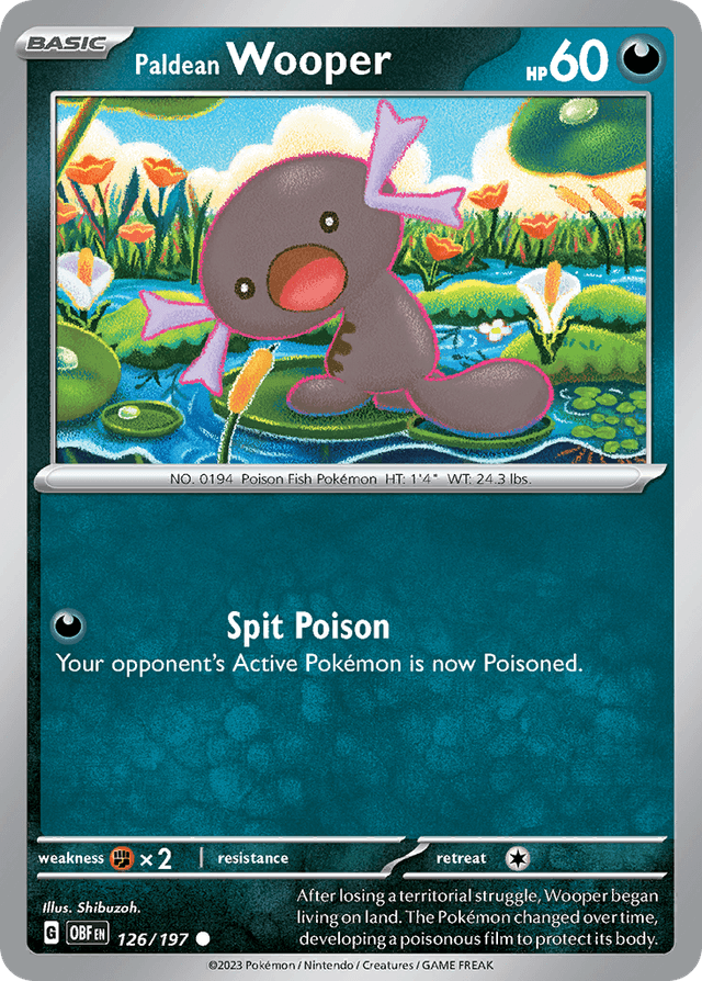 Carta Paldean Wooper 126/197 do set Obsidian Flames — Pokémon TCG | Bynx