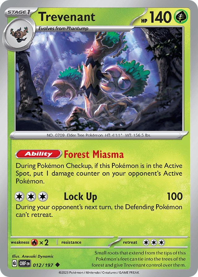Carta Trevenant 12/197 do set Obsidian Flames — Pokémon TCG | Bynx
