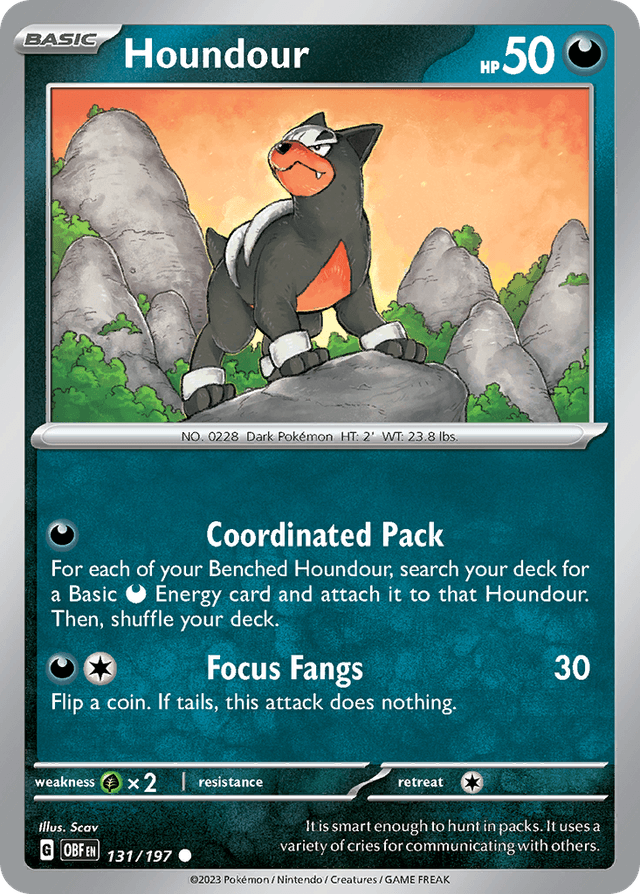 Carta Houndour 131/197 do set Obsidian Flames — Pokémon TCG | Bynx