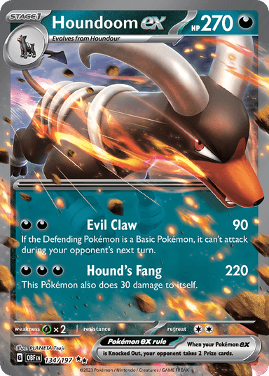 Carta Houndoom ex 134/197 do set Obsidian Flames — Pokémon TCG | Bynx
