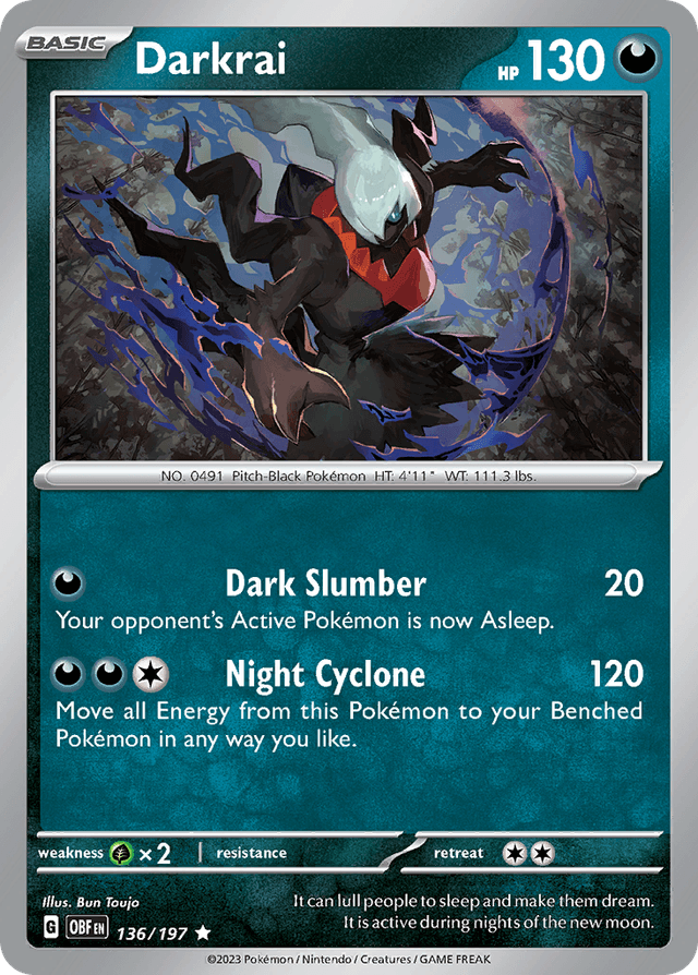 Carta Darkrai 136/197 do set Obsidian Flames — Pokémon TCG | Bynx