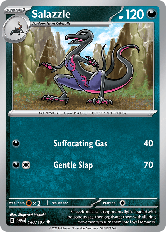 Carta Salazzle 140/197 do set Obsidian Flames — Pokémon TCG | Bynx
