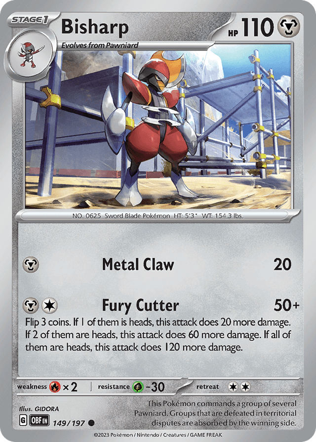 Carta Bisharp 149/197 do set Obsidian Flames — Pokémon TCG | Bynx