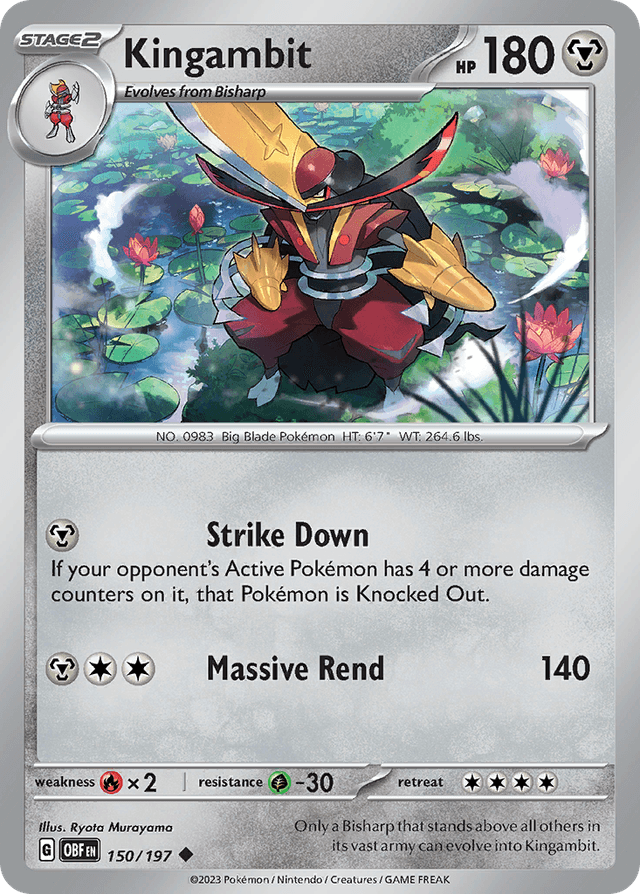 Carta Kingambit 150/197 do set Obsidian Flames — Pokémon TCG | Bynx