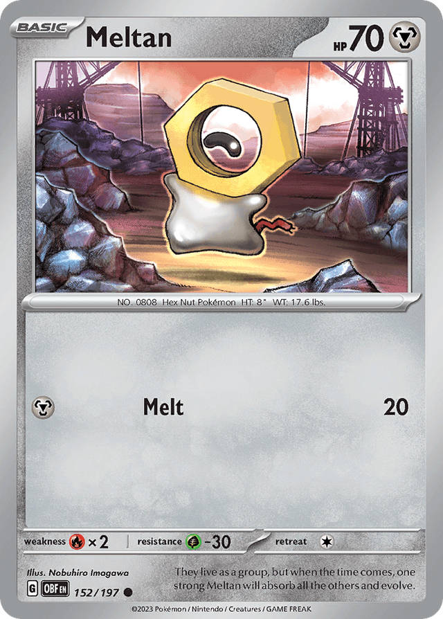 Carta Meltan 152/197 do set Obsidian Flames — Pokémon TCG | Bynx