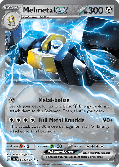 Carta Melmetal ex 153/197 do set Obsidian Flames — Pokémon TCG | Bynx