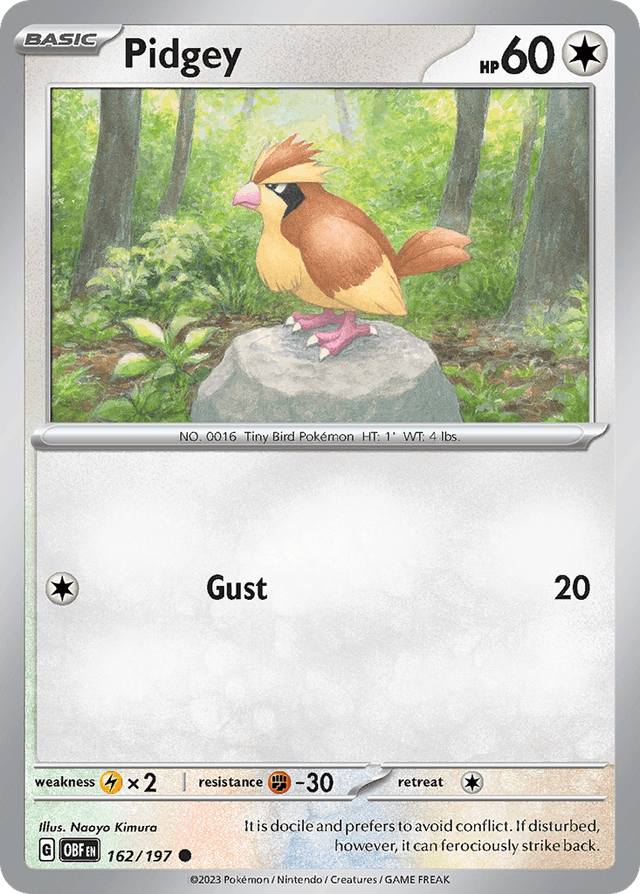 Carta Pidgey 162/197 do set Obsidian Flames — Pokémon TCG | Bynx