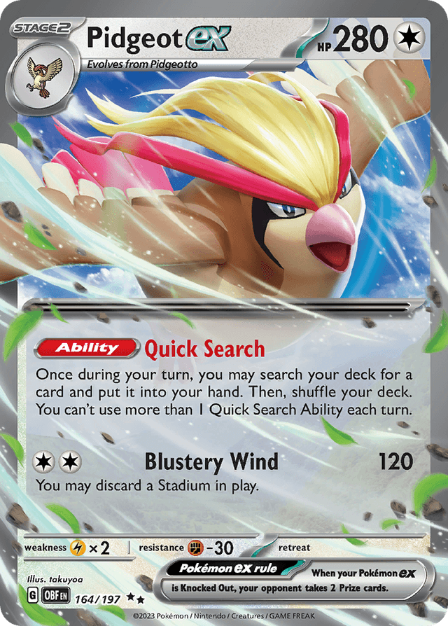 Carta Pidgeot ex 164/197 do set Obsidian Flames — Pokémon TCG | Bynx
