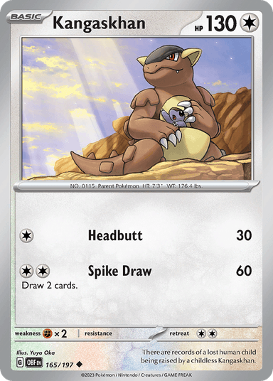 Carta Kangaskhan 165/197 do set Obsidian Flames — Pokémon TCG | Bynx
