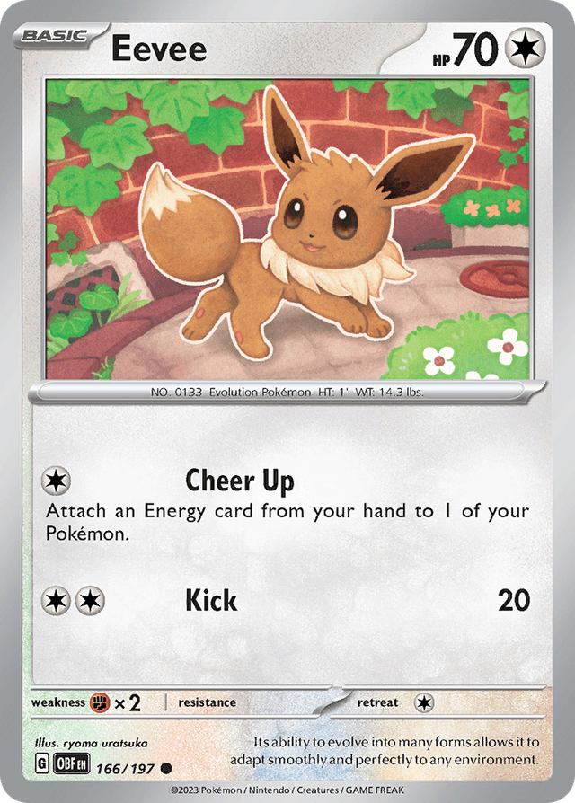 Carta Eevee 166/197 do set Obsidian Flames — Pokémon TCG | Bynx