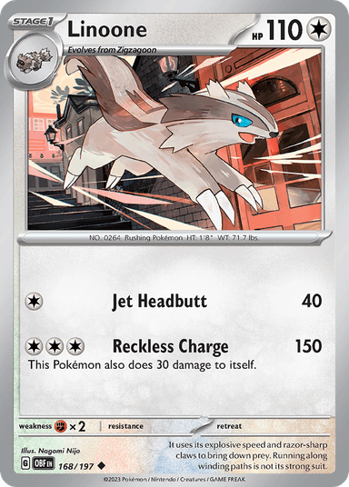 Carta Linoone 168/197 do set Obsidian Flames — Pokémon TCG | Bynx