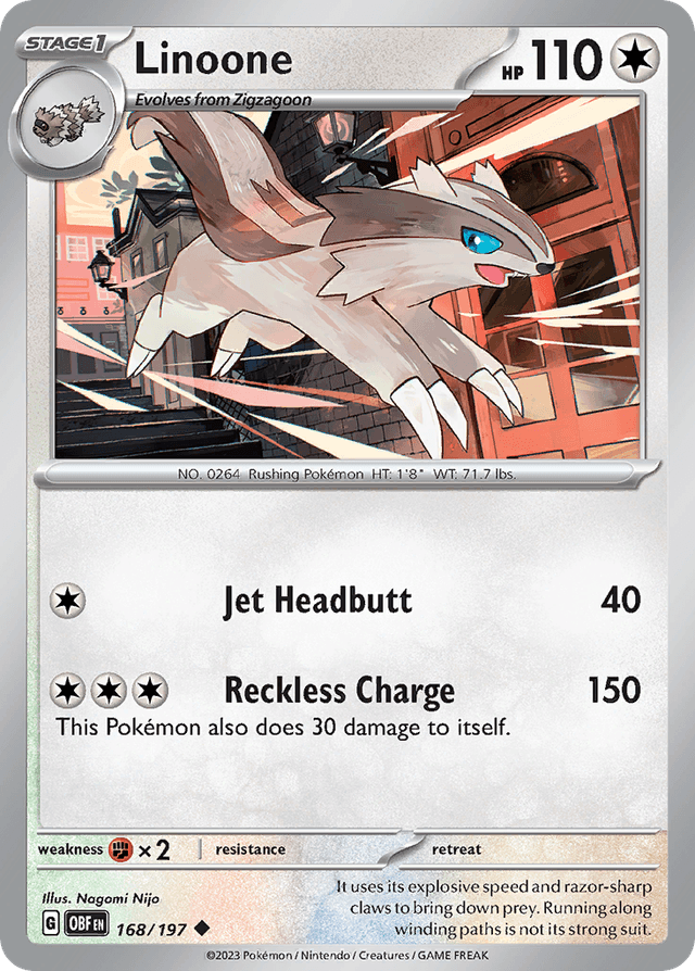 Carta Linoone 168/197 do set Obsidian Flames — Pokémon TCG | Bynx