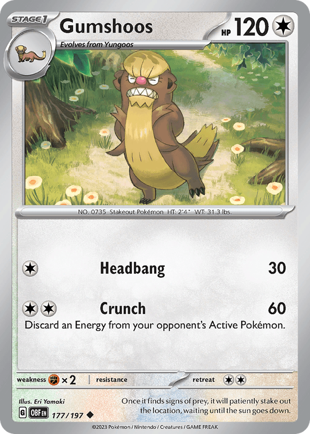 Carta Gumshoos 177/197 do set Obsidian Flames — Pokémon TCG | Bynx