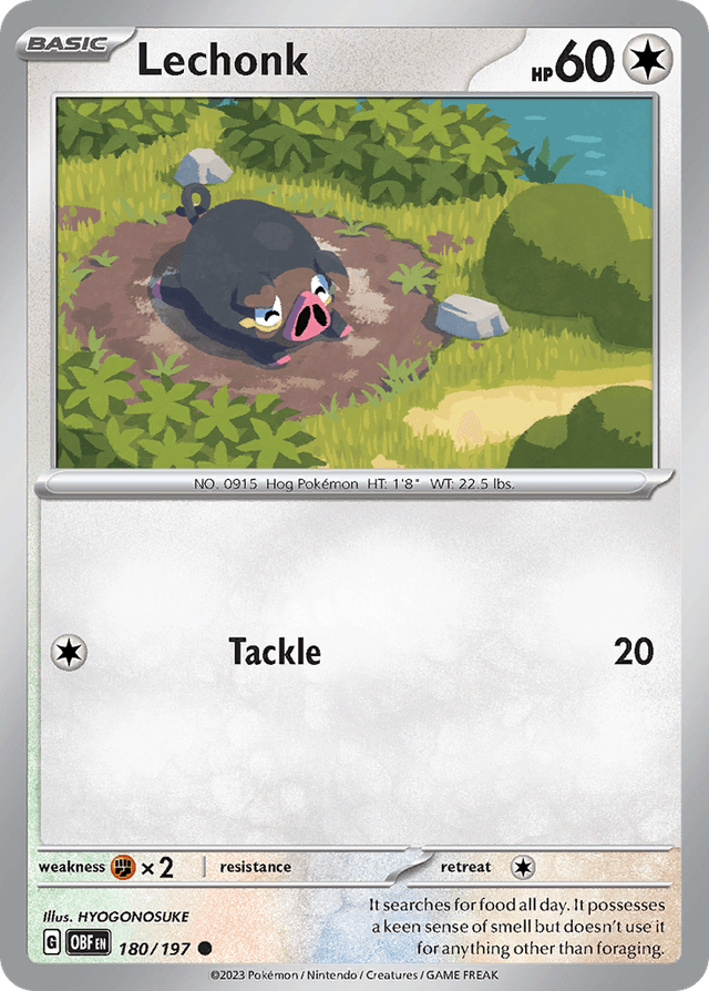 Carta Lechonk 180/197 do set Obsidian Flames — Pokémon TCG | Bynx