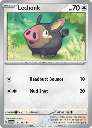 Carta Lechonk 182/197 do set Obsidian Flames — Pokémon TCG | Bynx