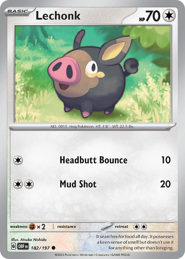 Carta Lechonk 182/197 do set Obsidian Flames — Pokémon TCG | Bynx