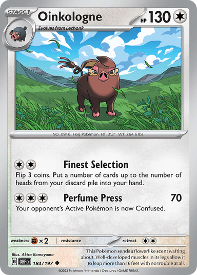 Carta Oinkologne 184/197 do set Obsidian Flames — Pokémon TCG | Bynx