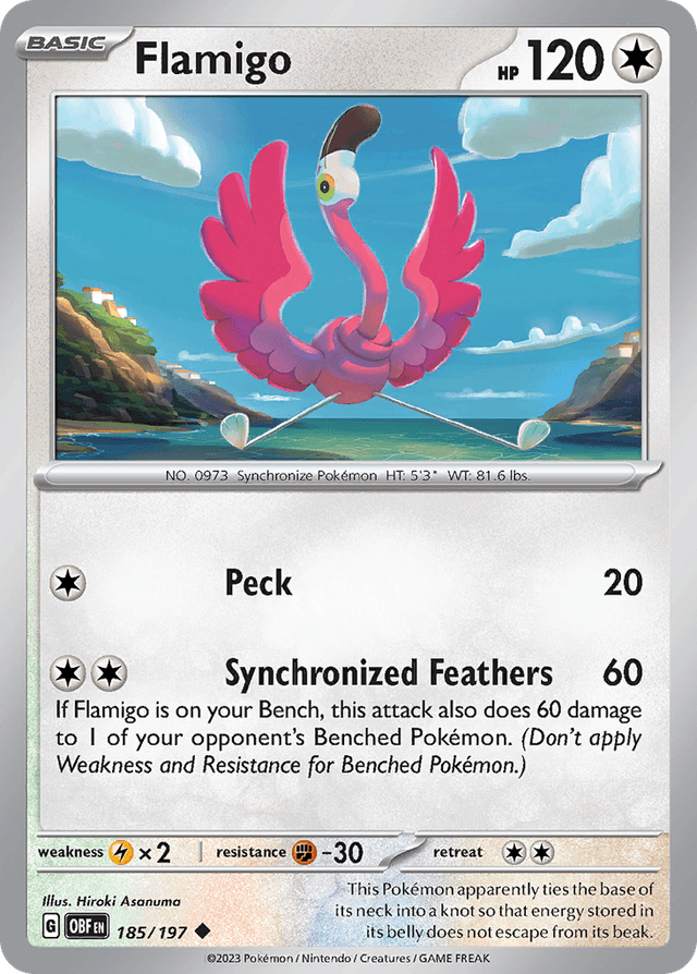 Carta Flamigo 185/197 do set Obsidian Flames — Pokémon TCG | Bynx