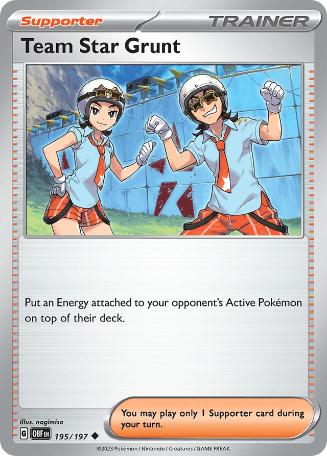 Carta Team Star Grunt 195/197 do set Obsidian Flames — Pokémon TCG | Bynx