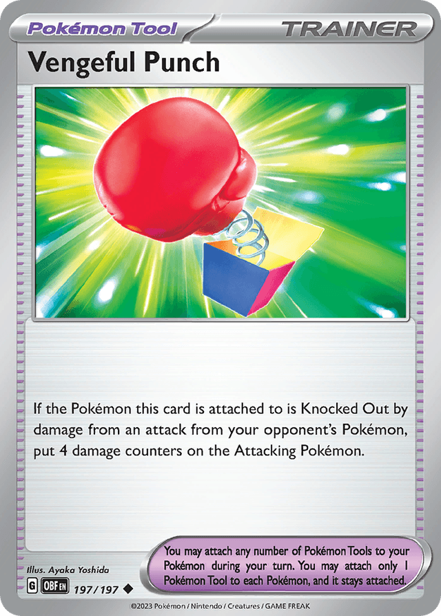 Carta Vengeful Punch 197/197 do set Obsidian Flames — Pokémon TCG | Bynx