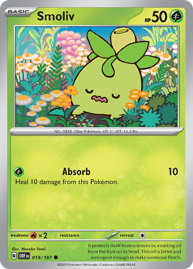 Carta Smoliv 19/197 do set Obsidian Flames — Pokémon TCG | Bynx