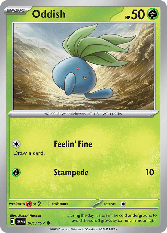 Carta Oddish 1/197 do set Obsidian Flames — Pokémon TCG | Bynx