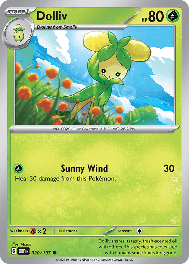 Carta Dolliv 20/197 do set Obsidian Flames — Pokémon TCG | Bynx