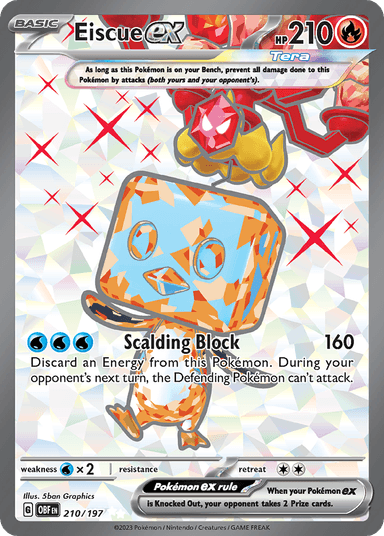 Carta Eiscue ex 210/197 do set Obsidian Flames — Pokémon TCG | Bynx