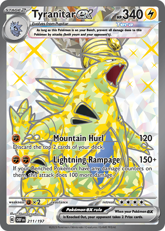 Carta Tyranitar ex 211/197 do set Obsidian Flames — Pokémon TCG | Bynx