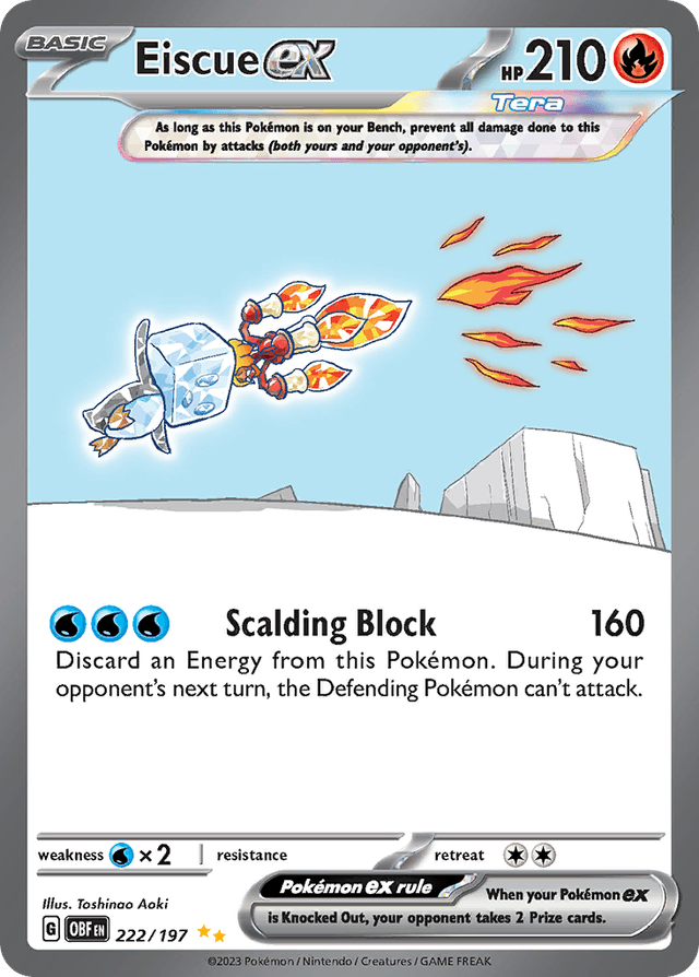 Carta Eiscue ex 222/197 do set Obsidian Flames — Pokémon TCG | Bynx