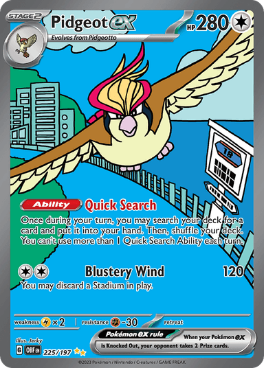 Carta Pidgeot ex 225/197 do set Obsidian Flames — Pokémon TCG | Bynx