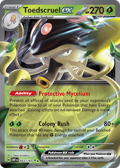 Carta Toedscruel ex 22/197 do set Obsidian Flames — Pokémon TCG | Bynx