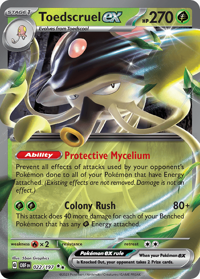 Carta Toedscruel ex 22/197 do set Obsidian Flames — Pokémon TCG | Bynx