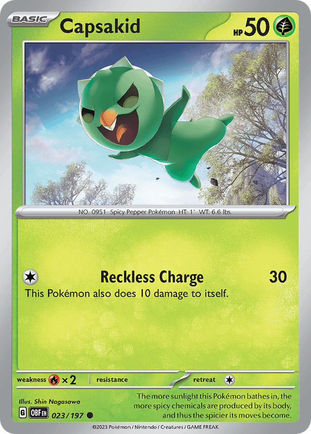 Carta Capsakid 23/197 do set Obsidian Flames — Pokémon TCG | Bynx