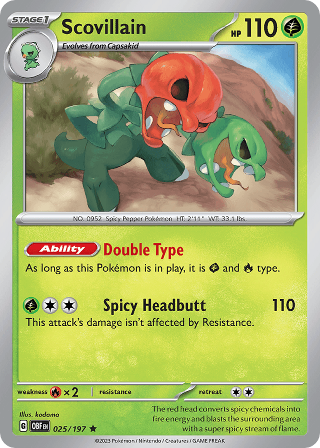 Carta Scovillain 25/197 do set Obsidian Flames — Pokémon TCG | Bynx