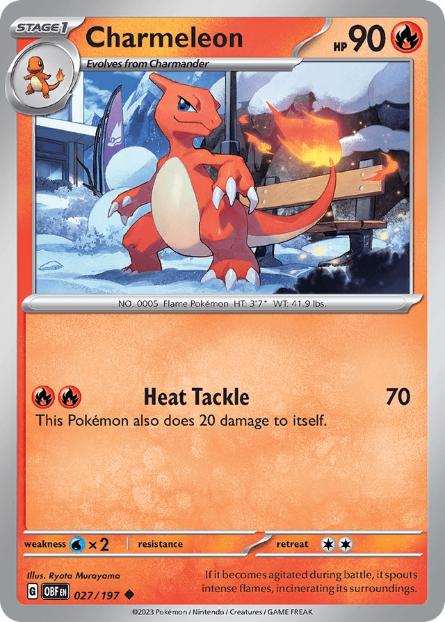 Carta Charmeleon 27/197 do set Obsidian Flames — Pokémon TCG | Bynx