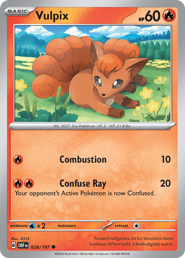 Carta Vulpix 28/197 do set Obsidian Flames — Pokémon TCG | Bynx