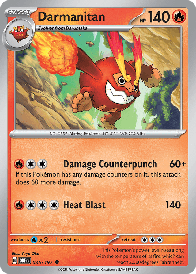 Carta Darmanitan 35/197 do set Obsidian Flames — Pokémon TCG | Bynx
